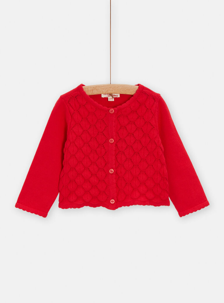 Cardigan rouge pour bébé fille