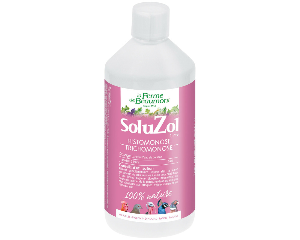 Soluzol 1 litre • histomonose et trichomonose pigeons, faisans, paons, dindons