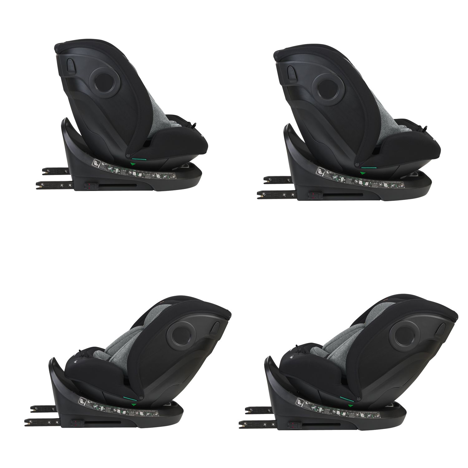Kikkaboo i-Size Kindersitz i-Hike (40-150 cm) Isofix, 360° drehbar, verstellbar dunkelgrau