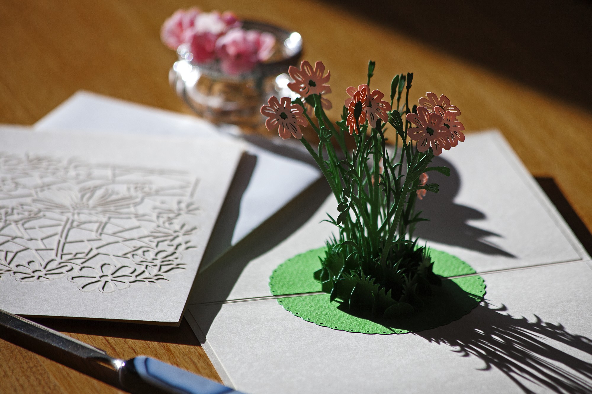 Pop-Up Karte 'Blumenwiese', flieder, L 18 cm, B 13 cm günstig bestellen