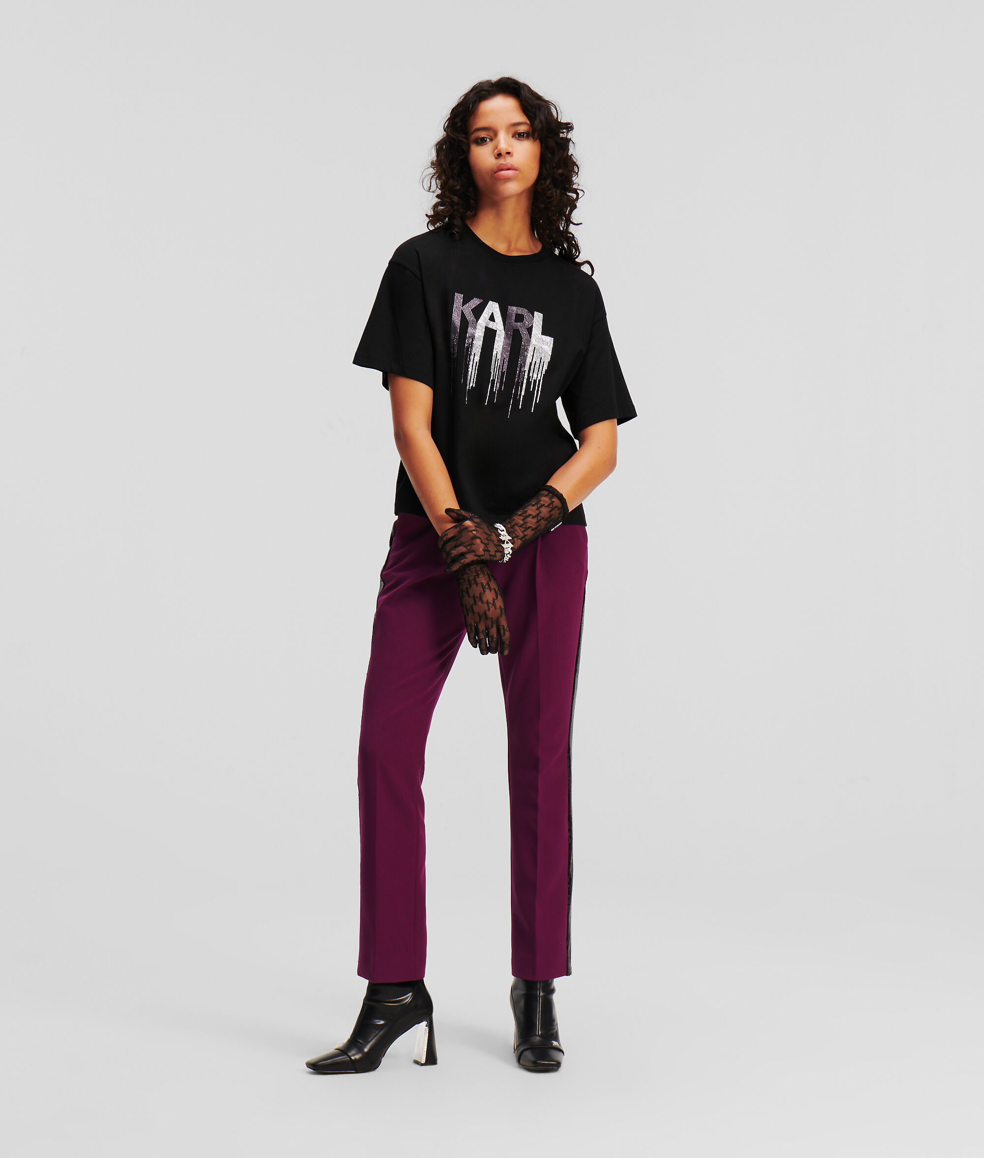 T-SHIRT AVEC LOGO KARL EN STRASS