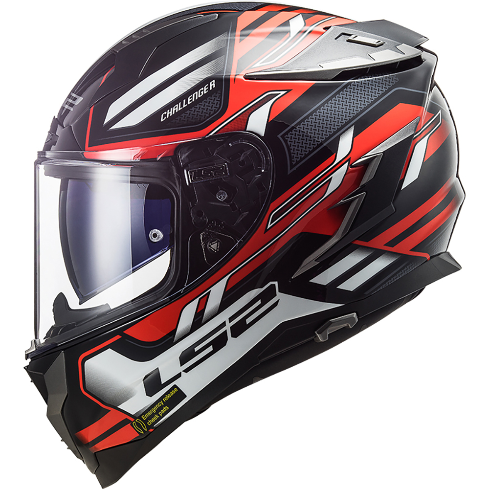 LS2 - Casque FF327 Challenger HPFC Spin Noir / Rouge / Blanc