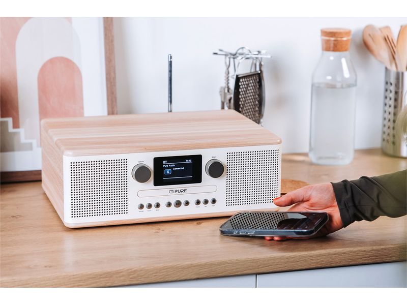 Pure DAB  Radio Classic C-D6 Eiche/Weiss DAB  Radio mit CD-Player