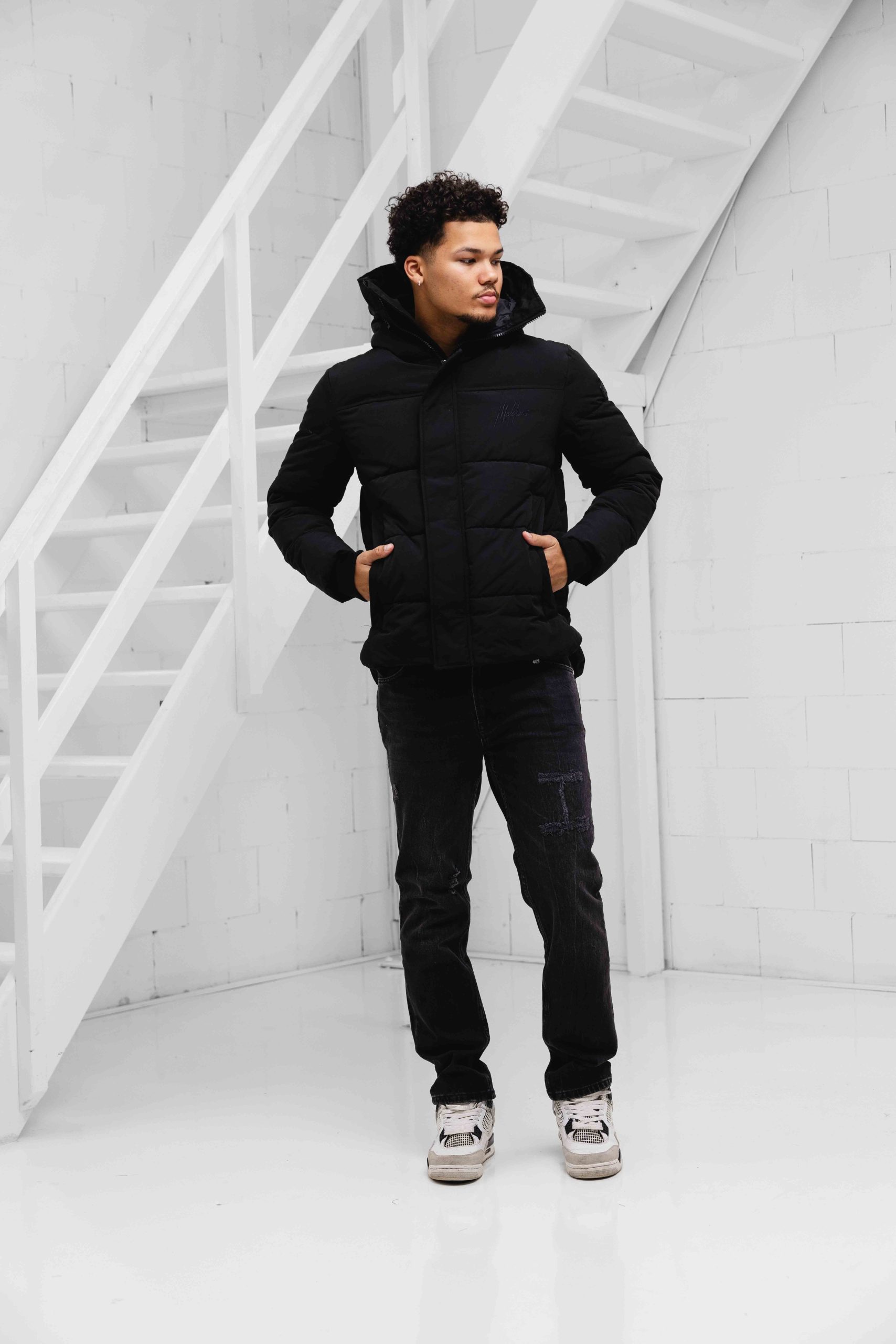 Malelions Porter Parka Winterjas Heren Donkerblauw