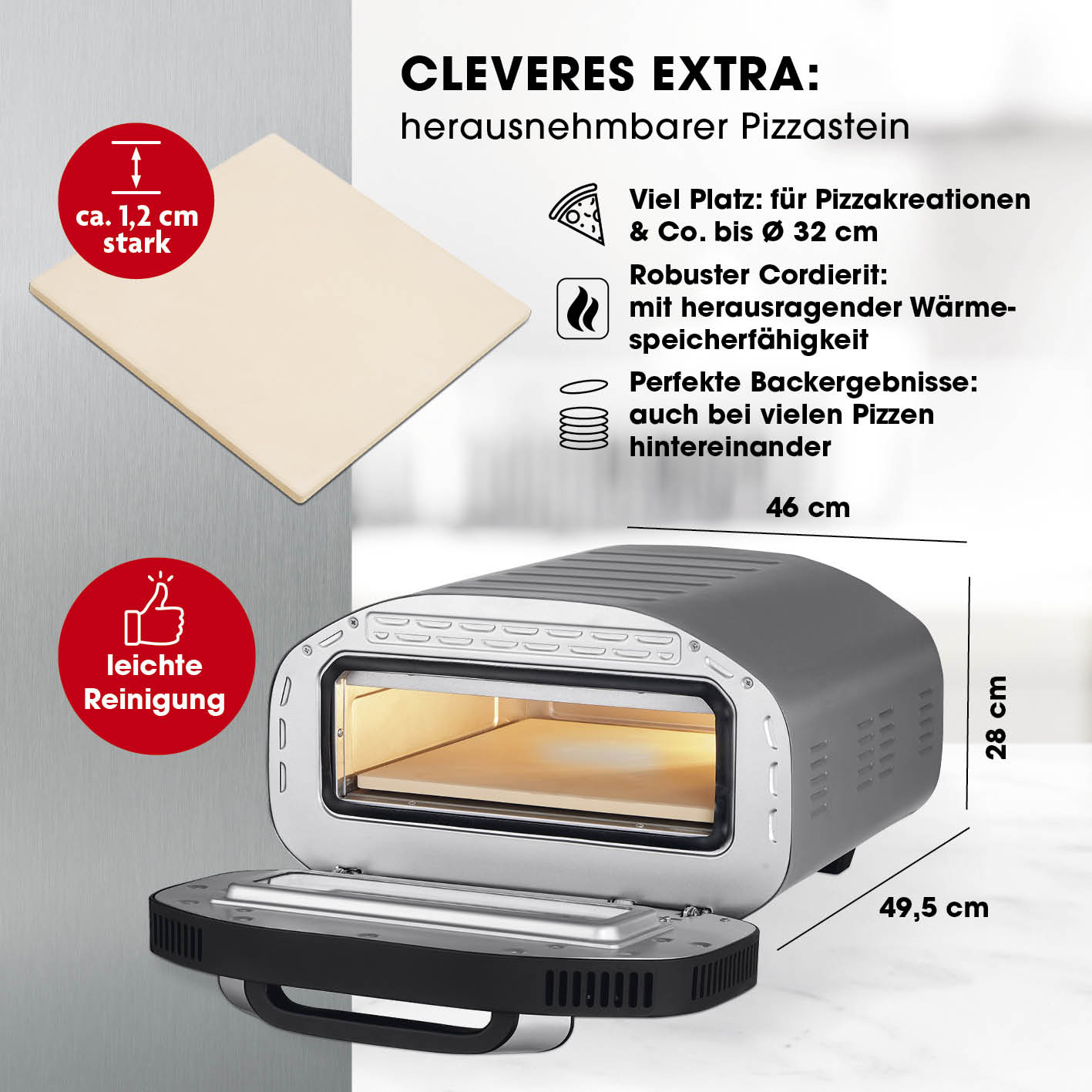 GOURMETmaxx Elektro-Pizzaofen 1700W
