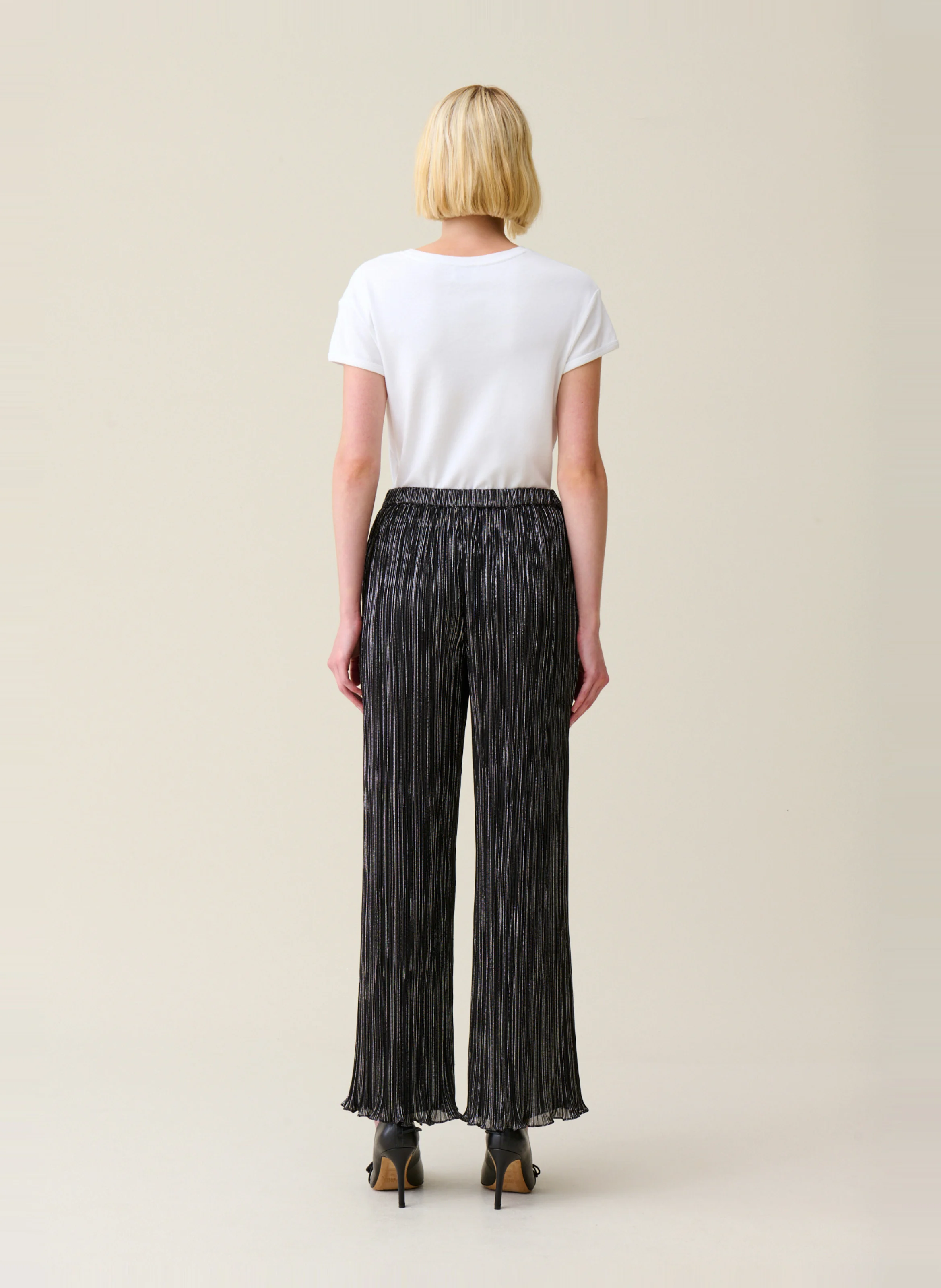 Pantalon large plissé | Noir