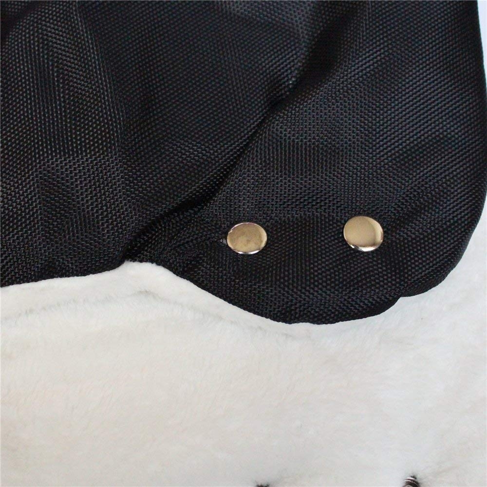 Flauschige Flanell Handmuff Handwärmer Kinderwagen Handschuh - Schwarz