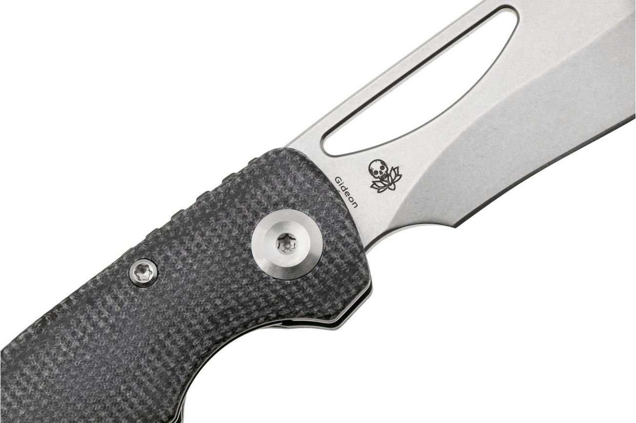 Tenable Gideon T1119A1 Stonewashed Nitro-V, Black Micarta, zakmes, Dead Sober design