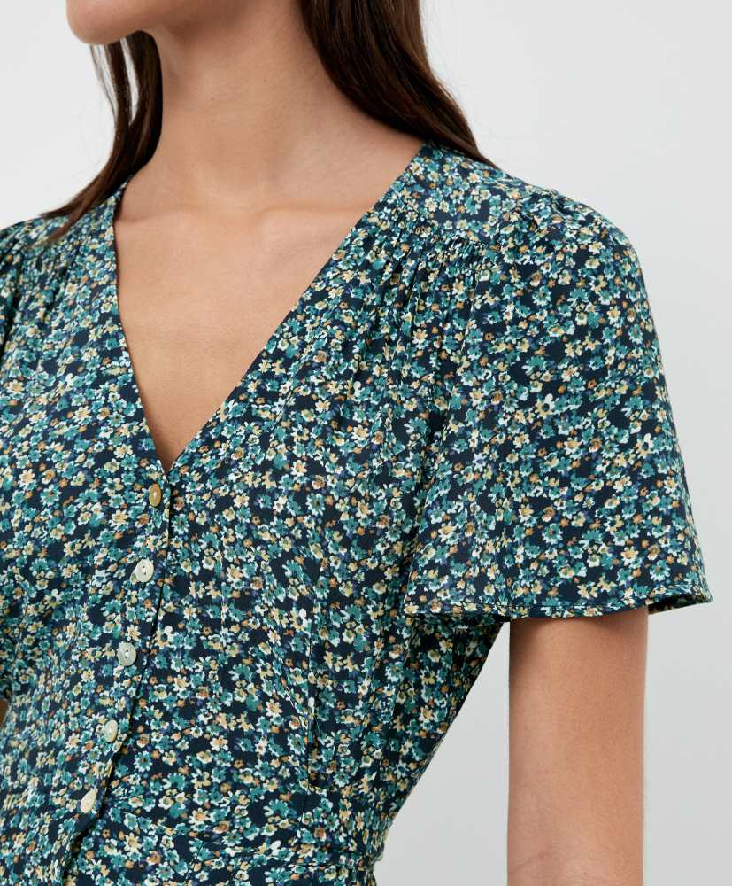 vestido longo floral