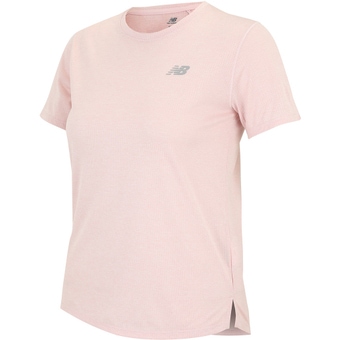 New Balance Athletics Run T-Shirt Rose Sugar Heather Damen