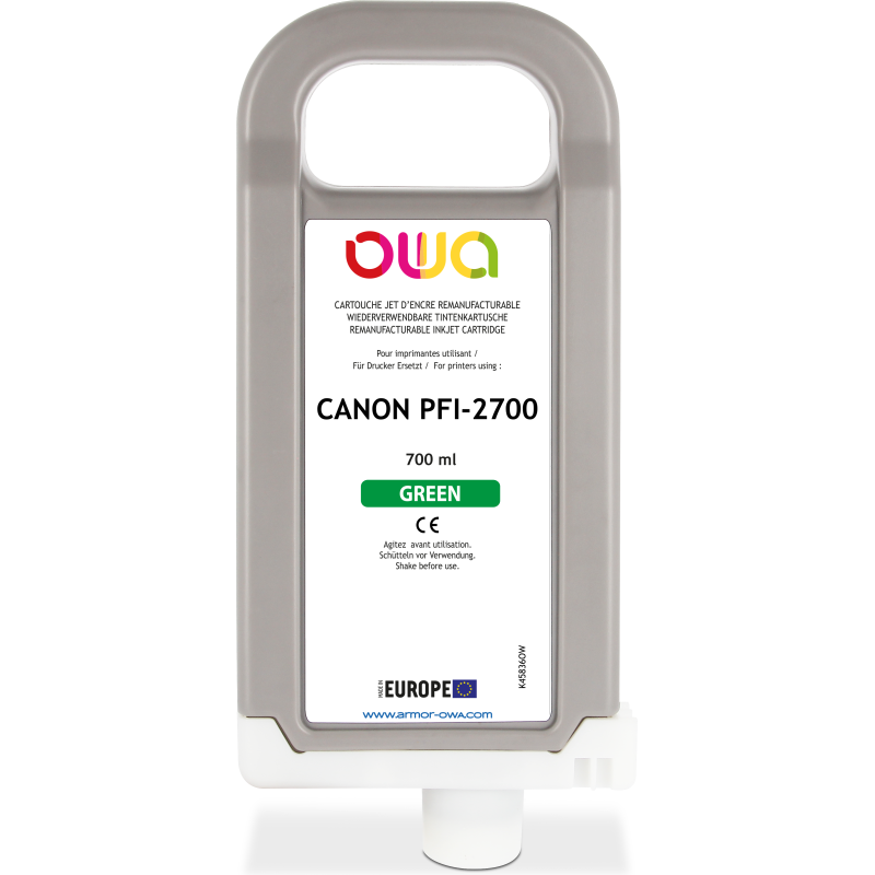 Cartouche d'encre traceur remanufacturable OWA - standard - Vert - pour CANON PFI-2700 G