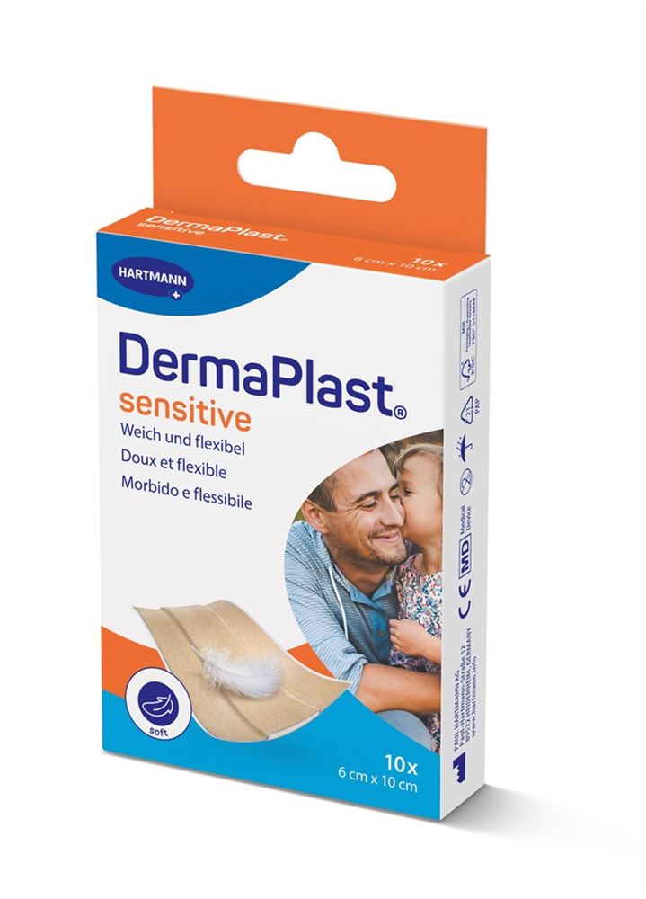 DERMAPLAST Sensitive Schnellverband<br>10 Stück, 6x10cm, beige