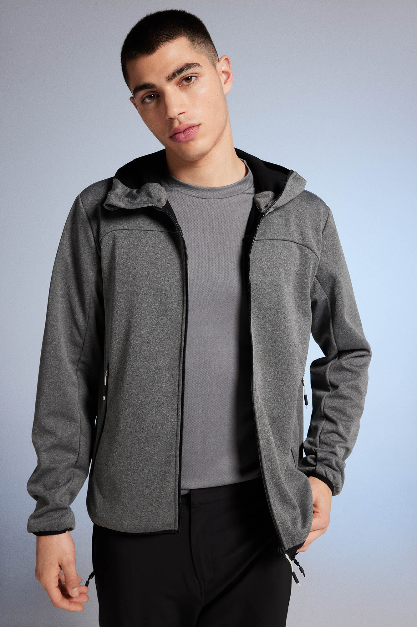Jaqueta técnica softshell - cinza médio