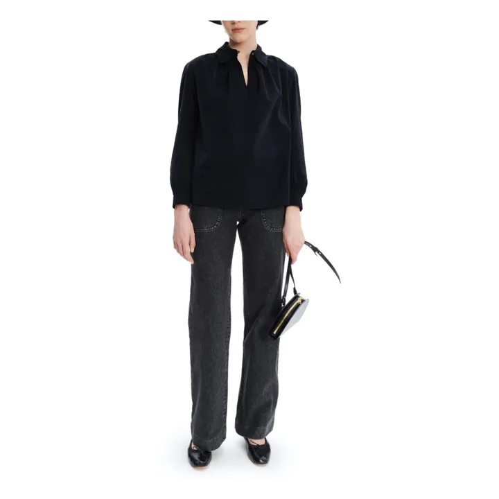 A.P.C. Clutch Demi Lune Cuir Lisse | Noir