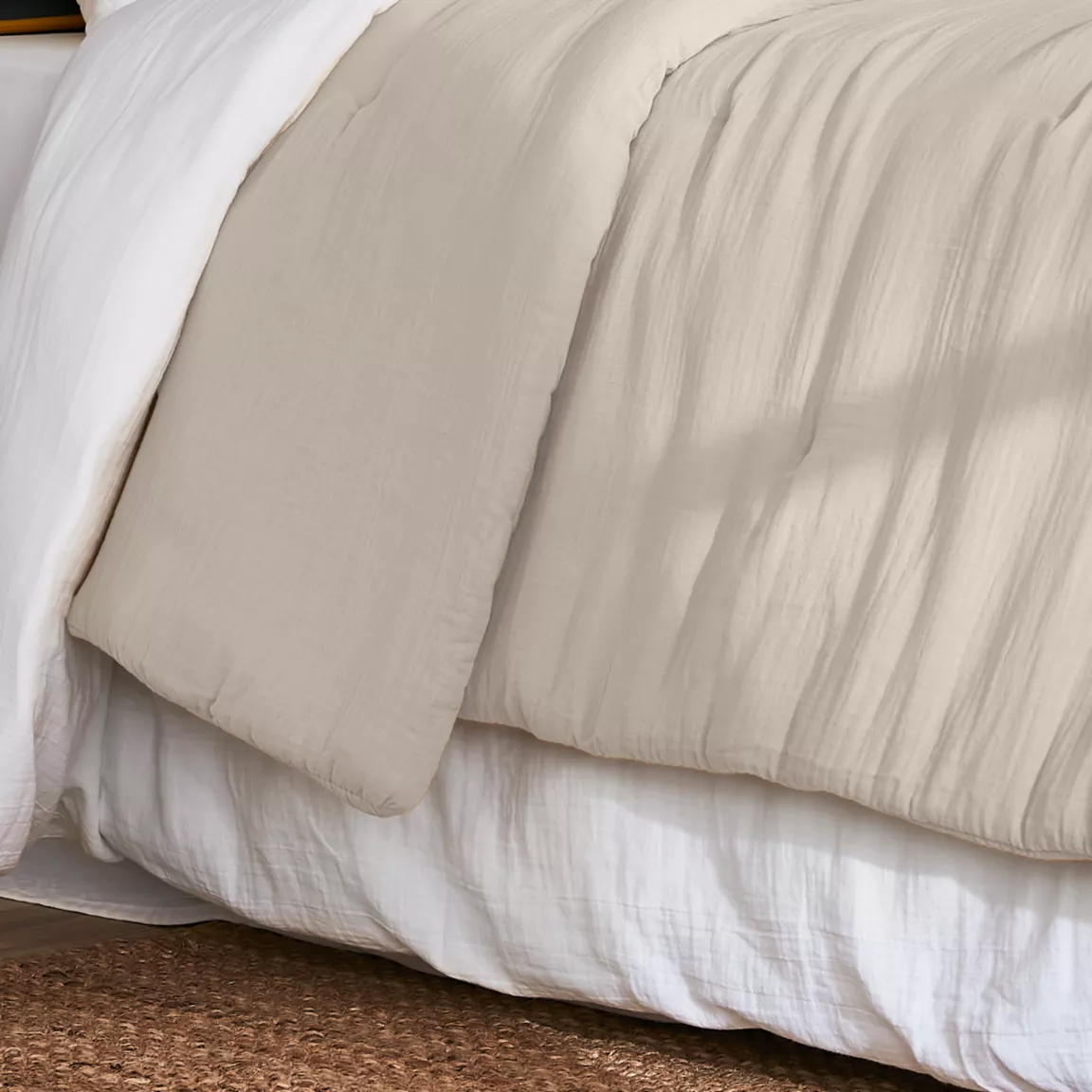 Couvre-lit matelassé gaze de coton (240 x 220 cm) Gaïa Beige pampa