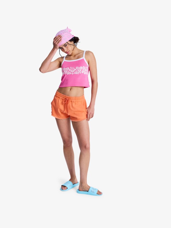 Scenic Route Short à taille élastique Orange Femme