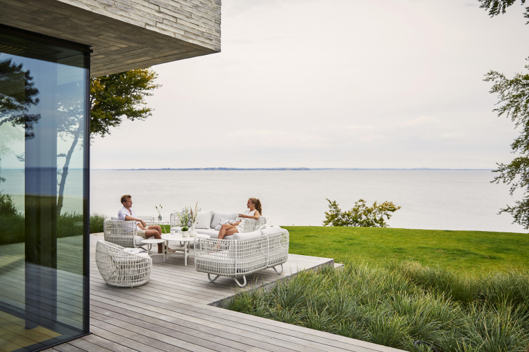 Cane-Line Nest Outdoor 3-zits loungebank wit