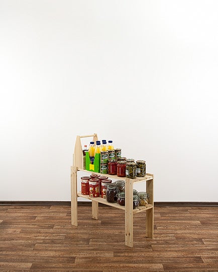 PROREGAL Houten Plank Woodland HxBxD 64 x 80 x 30 cm Plankbelasting 120 kg 2 planken Grenenhout Naturel