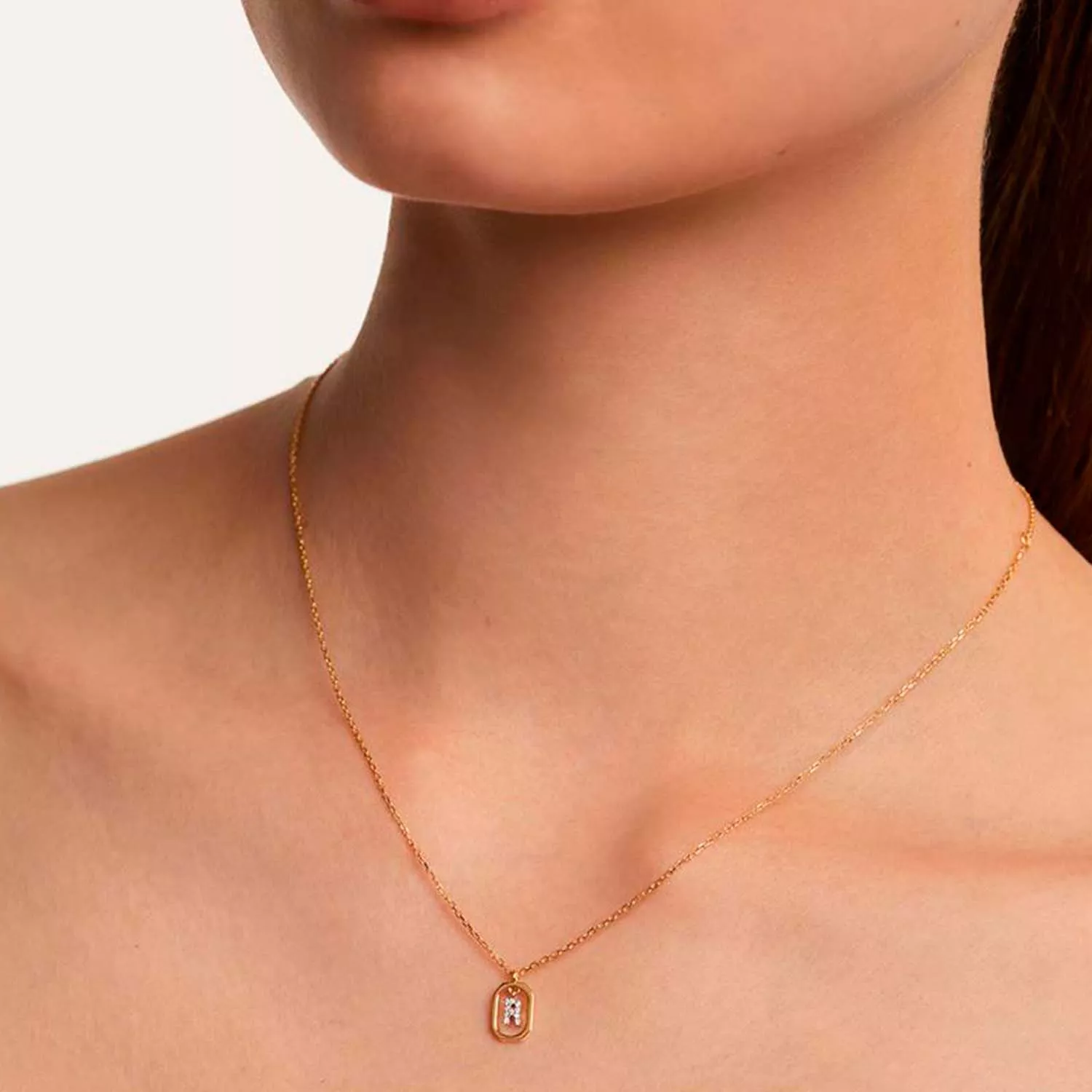 PDPAOLA Mini Letter Halskæde 18 kt. Forgyldt Sølv CO01-529-U