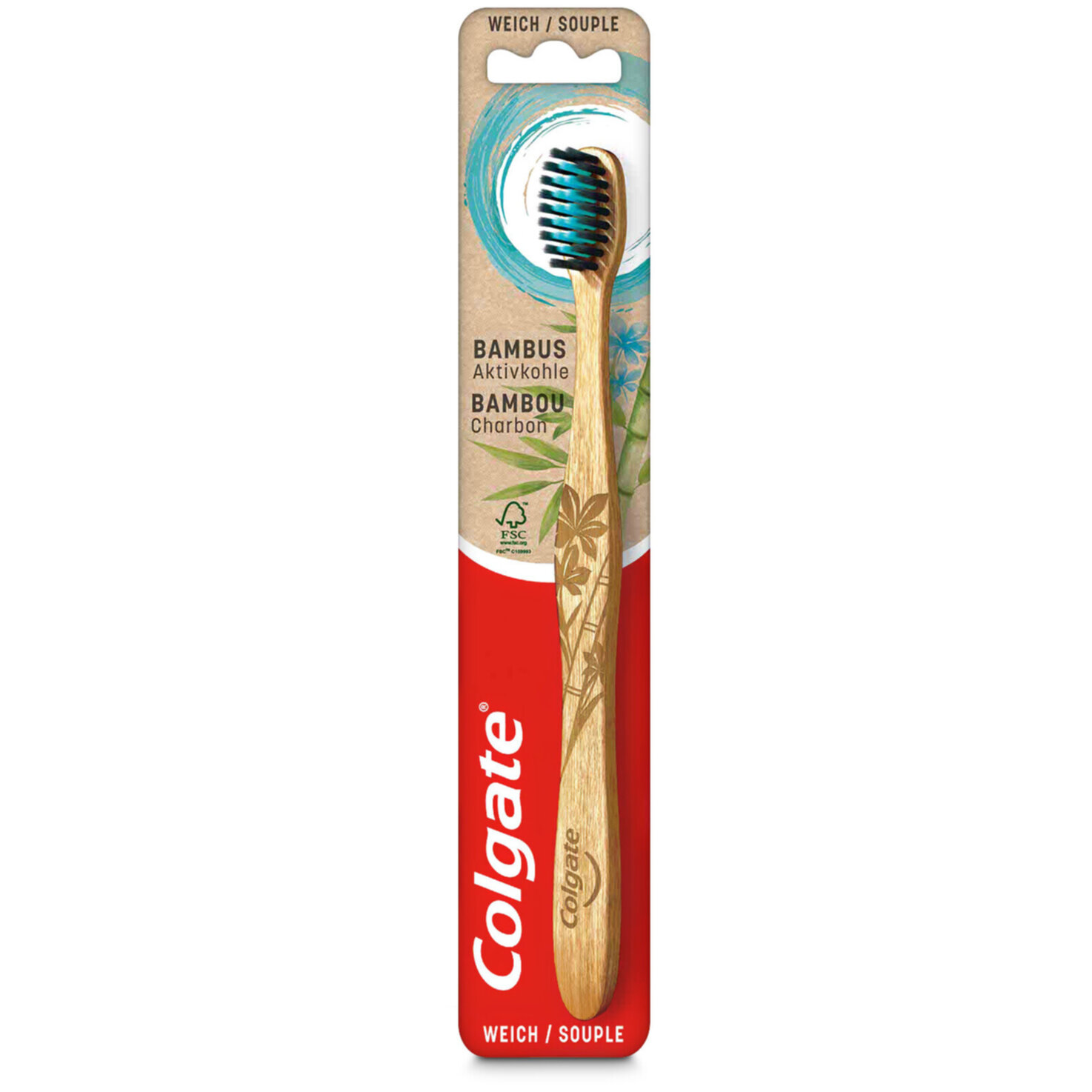 Colgate Bamboo Aktivkohle Weich Zahnbürste