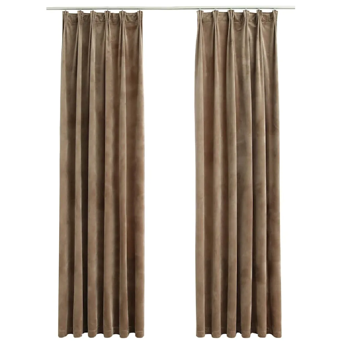 vidaXL - Rideaux occultants 2 pcs Velours Beige 140x175 cm