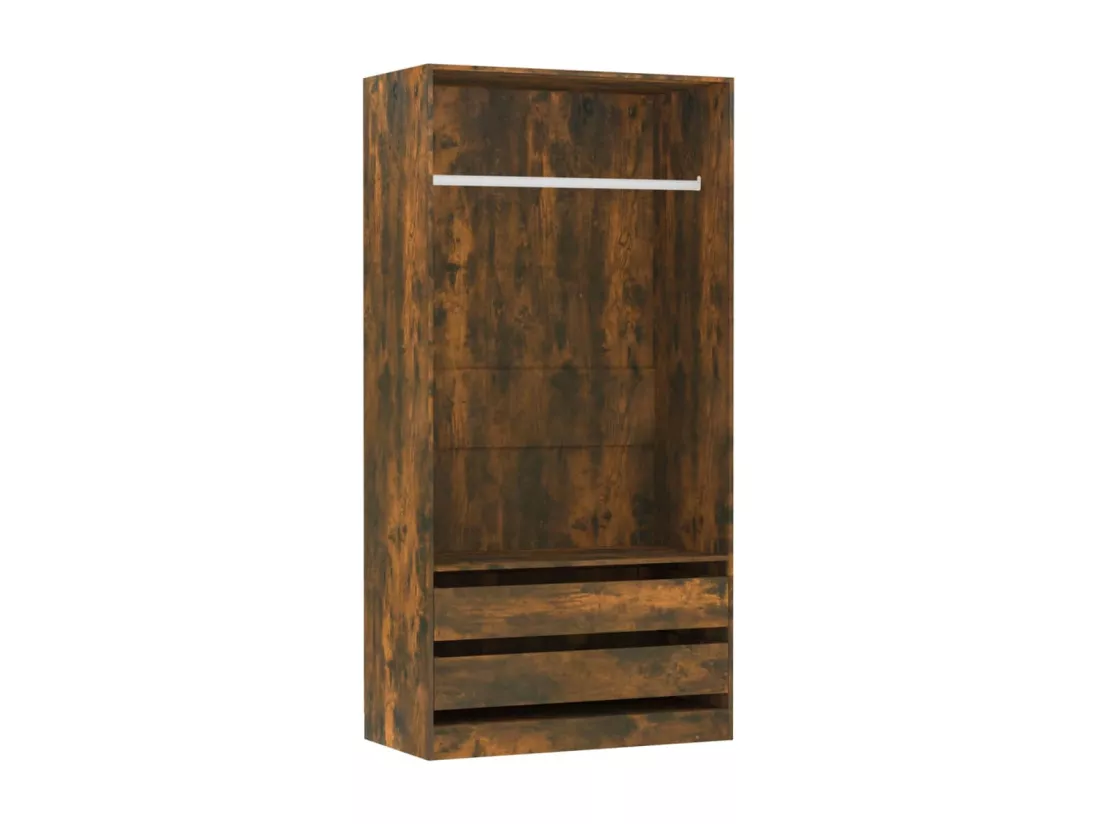 Garde-robe Chêne fumé 100x50x200 cm Bois d'ingénierie