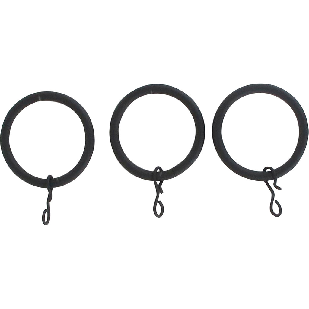 Lot de 8 anneaux en métal noirs mat D 2cm