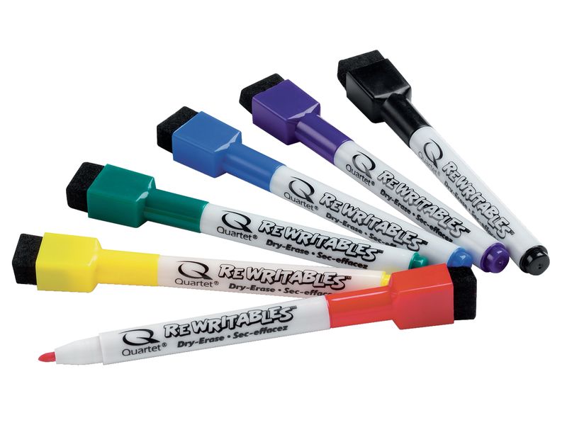 Nobo assortiert, magnethaftend 6 Stück Trocken abwischbare Mini-Marker mehrfarbig mit integriertem Radierer