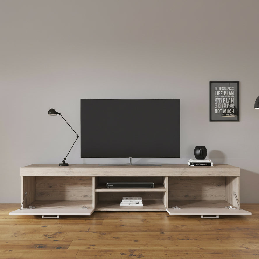 Slim - TV-Meubel - Creme/licht eiken - 200 cm