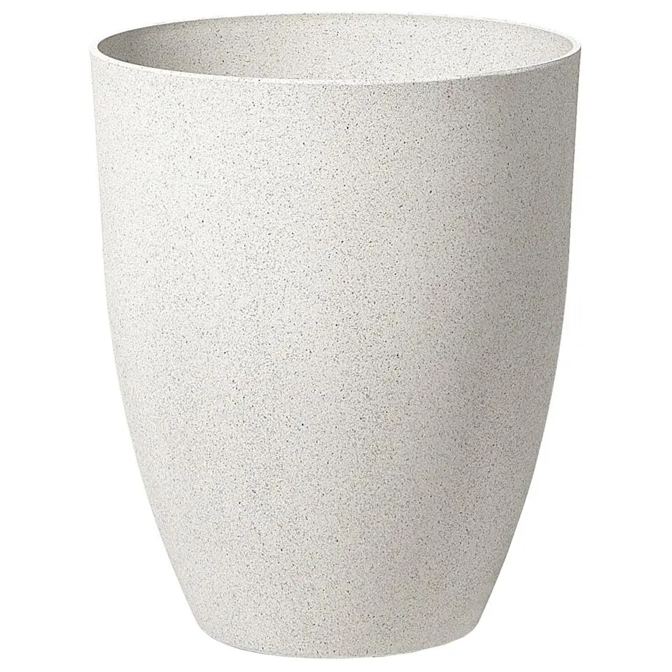 CROTON - Bloempot set van 2 - Wit - 43 cm - Stenenmix