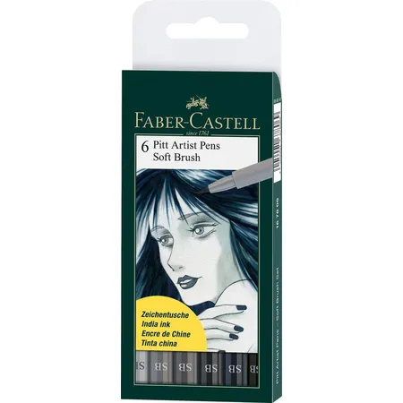 Faber-Castell Tuschestift Pitt artist pen SB, 6er Set