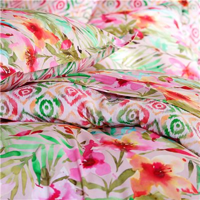 Linge de lit fleurs exotiques