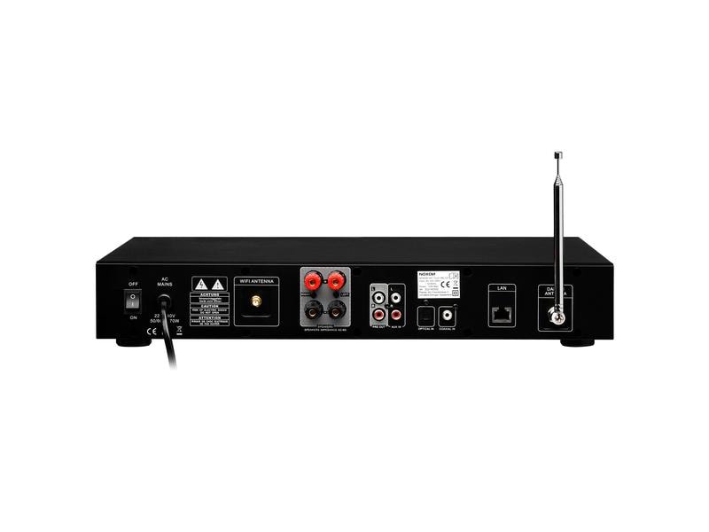 Noxon Netzwerk-Audioplayer A580 CD Schwarz All-In-One HiFi System mit Verstärker, CD Player, DAB /UKW & Internet-Radio mit Spotify Connect
