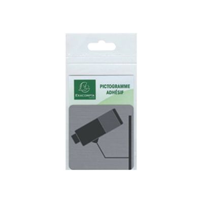 Exacompta - Plaque de signalisation Surveillance caméra - 75 x 75 mm - aluminium brossé