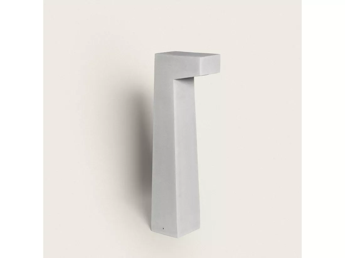 Balise Extérieure LED Dimmable 6W Ciment Dravix 70 cm Gris Pierre