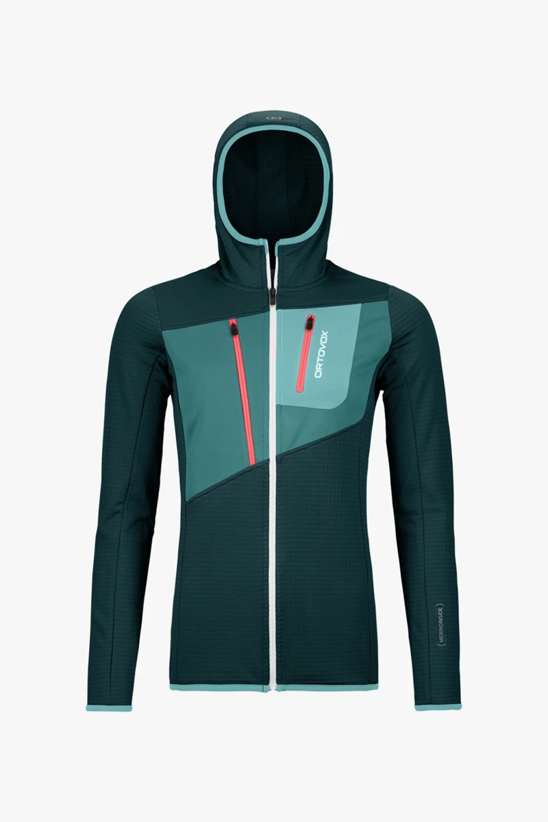 Ortovox Fleece Grid Hoodie Damen Midlayer