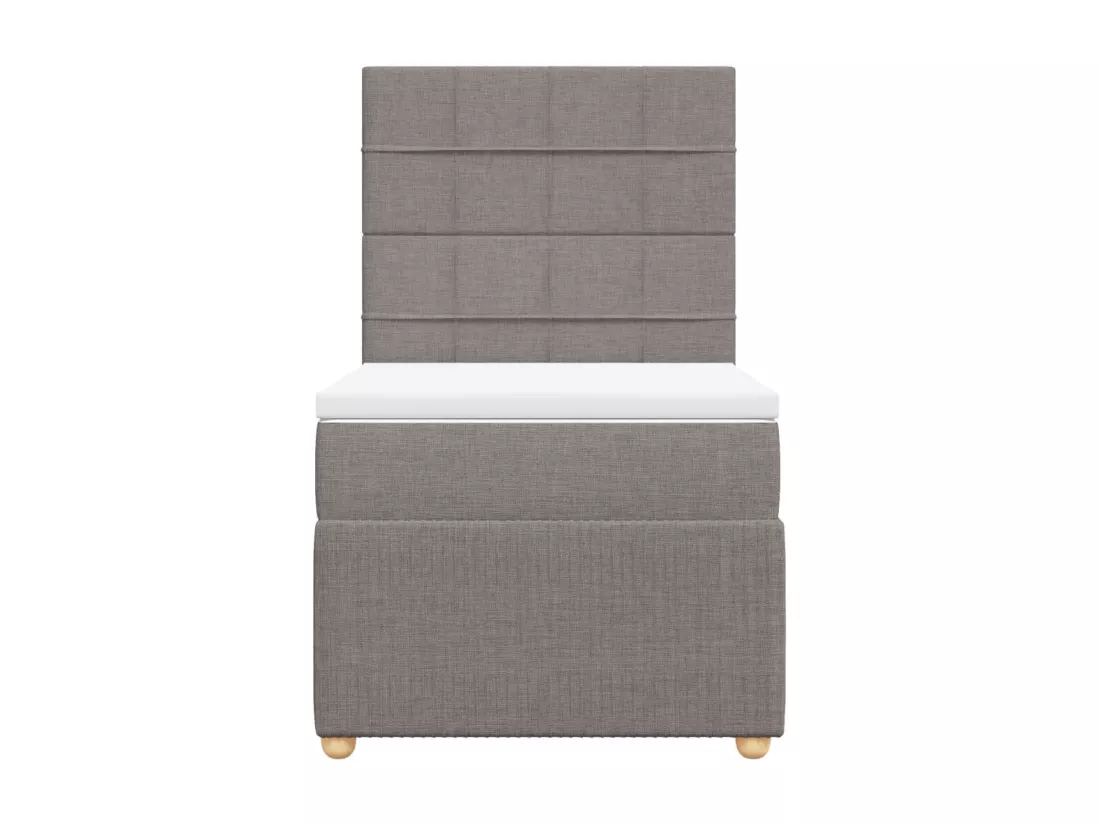 Sommier à lattes de lit avec matelas Taupe 90x190 cm Tissu