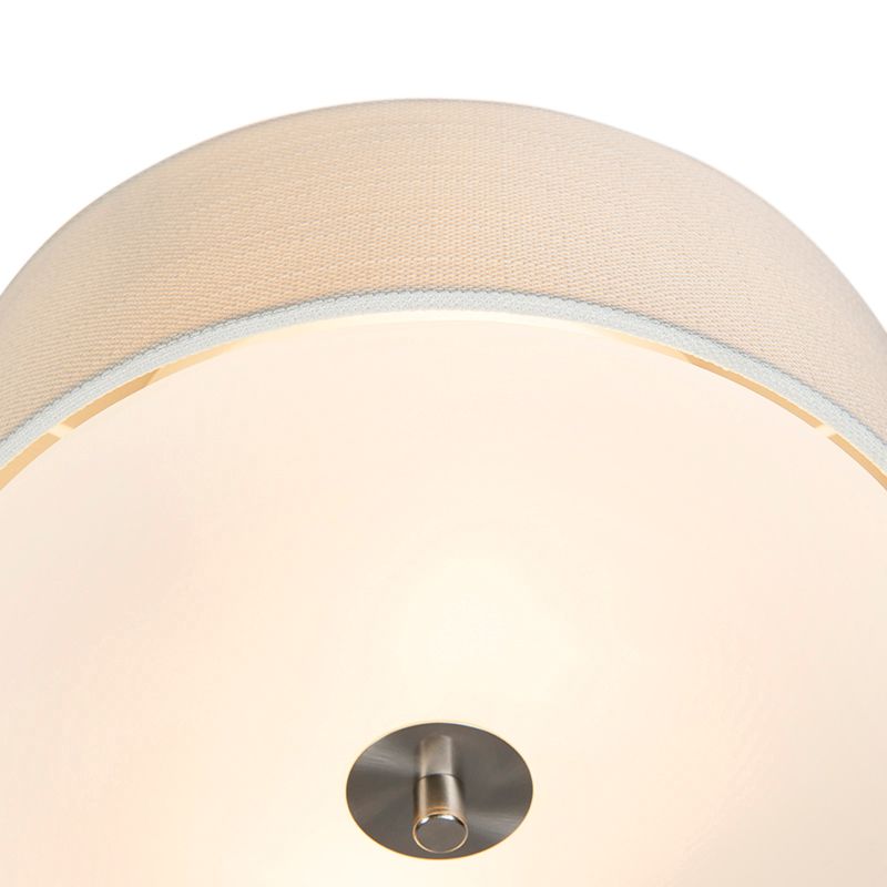 Landelijke plafondlamp wit/crème 30 cm - Drum Jute