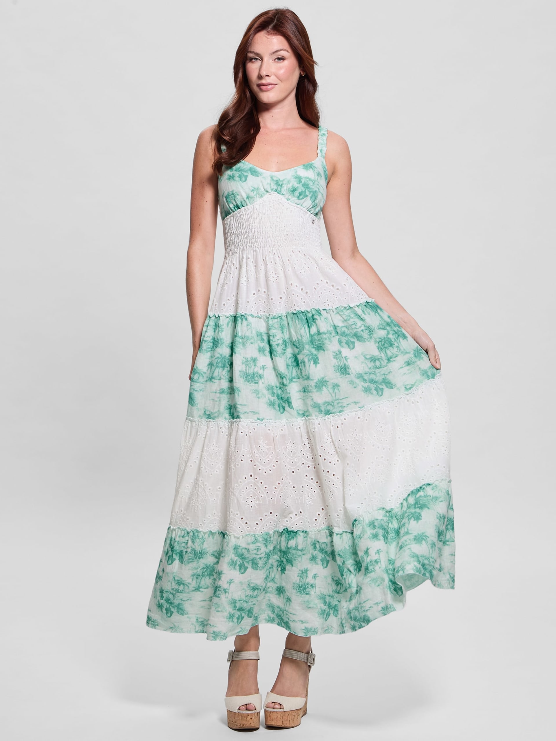 Vestido longo de linho Savina, tamanho único