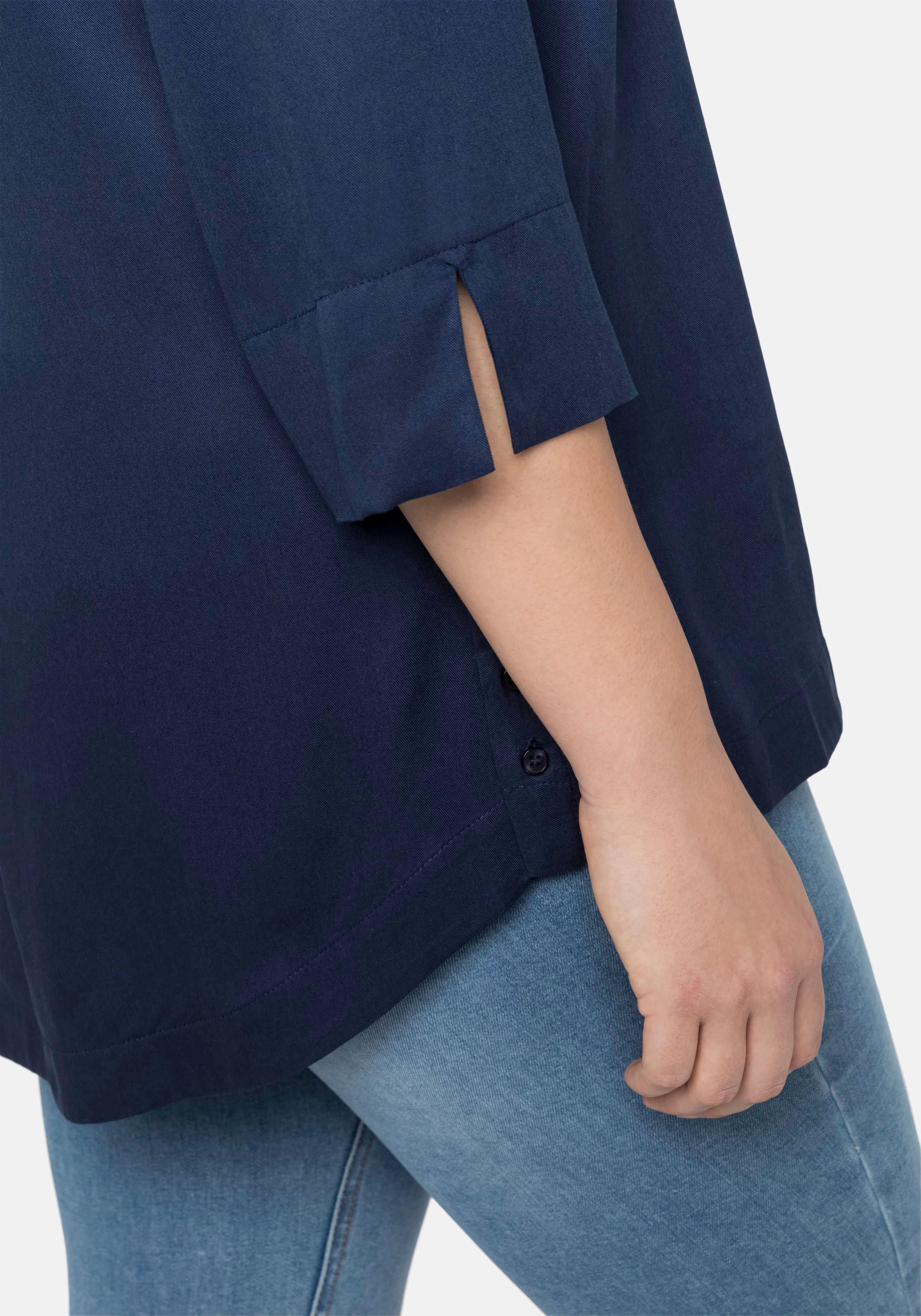 Bluse mit 3/4-Arm und verlängerter Rückenpartie