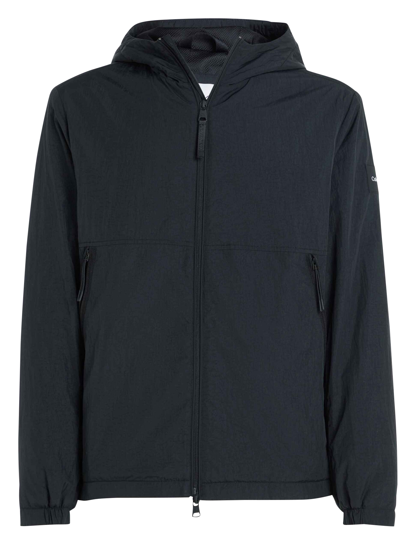 Veste droite col montant à capuche | Gris