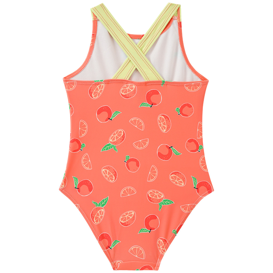 Famy Mädchen Badeanzug mit Allover-Print hellorange