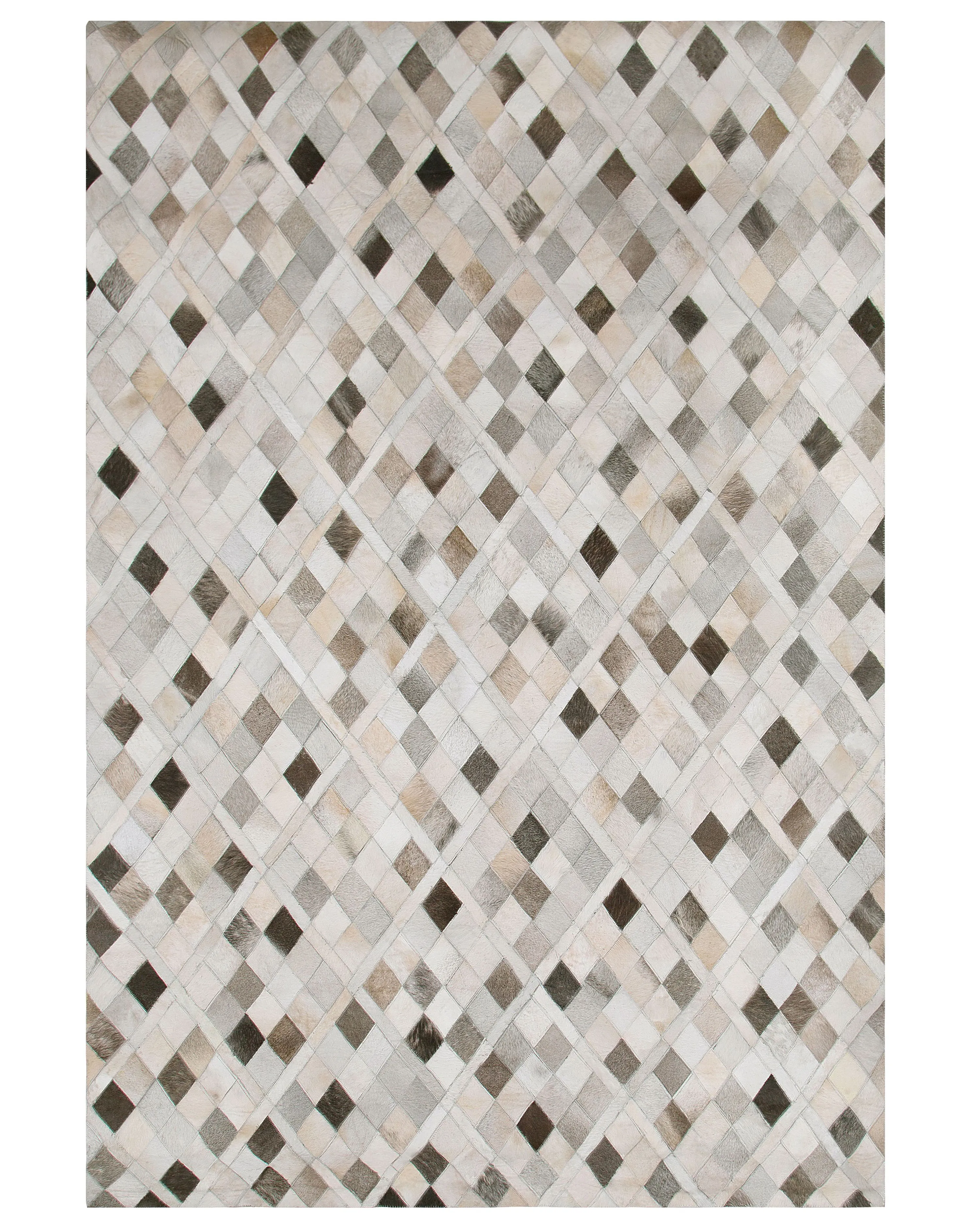 Vloerkleed HIRKA Grijs 160 x 230 cm Leer