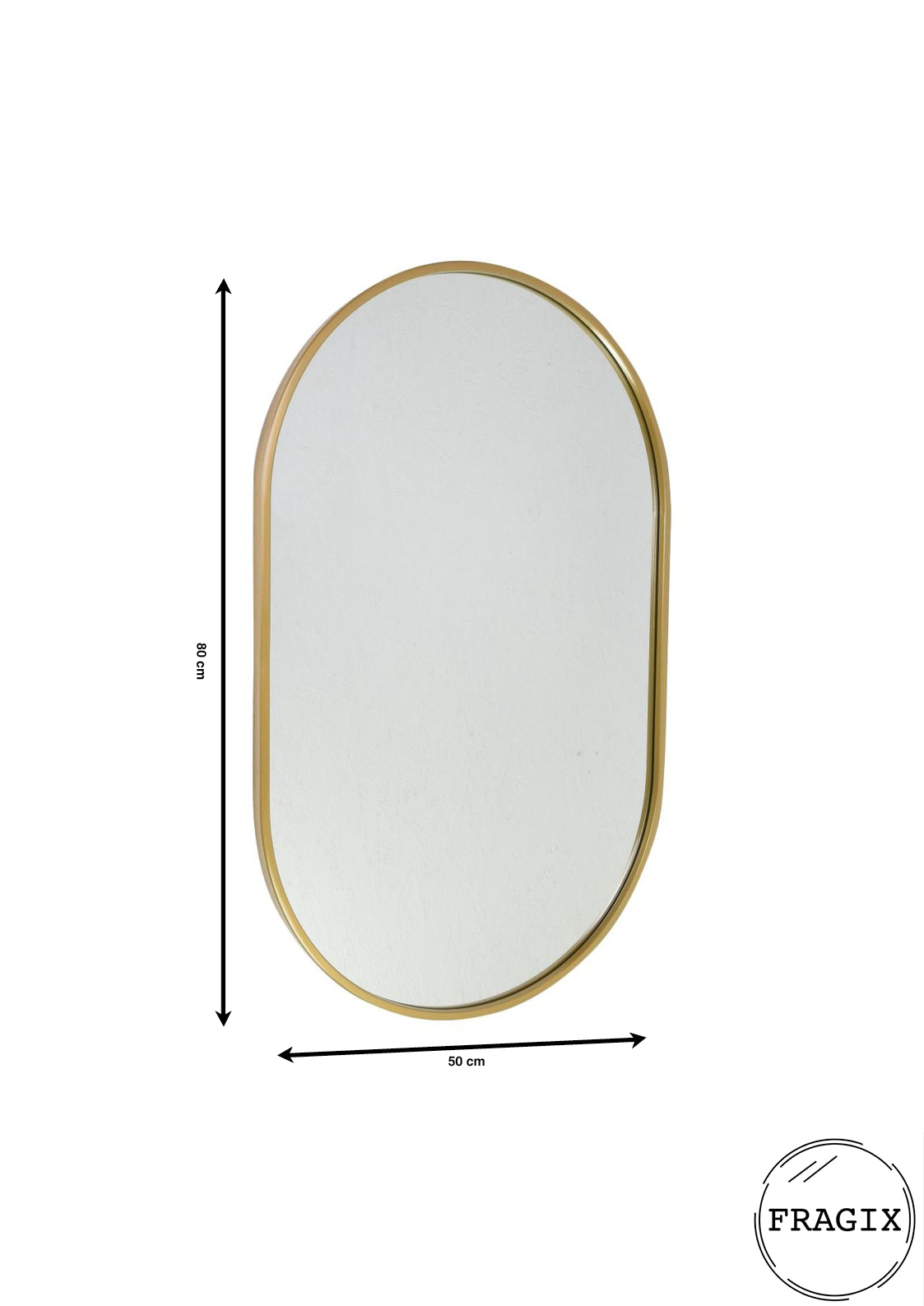 Fragix Boston Spiegel Ovaal - Goud - Metaal - 80x50