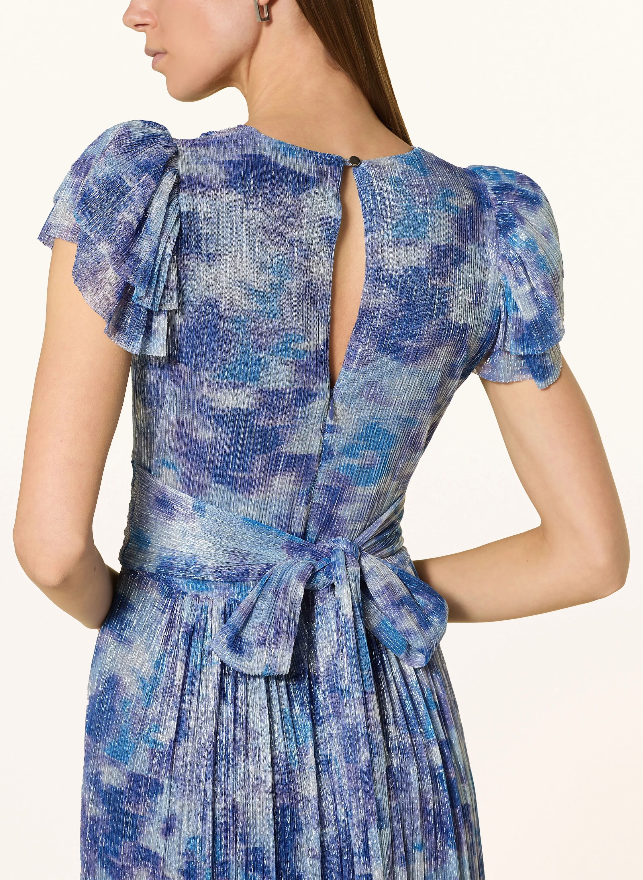 SWING Abendkleid mit Plissees und Glitzergarn
