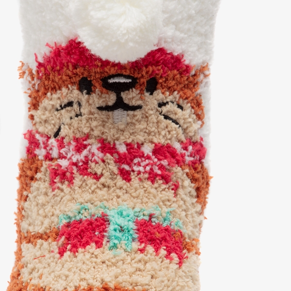 1 paar kinder softy kerstsokken oranje