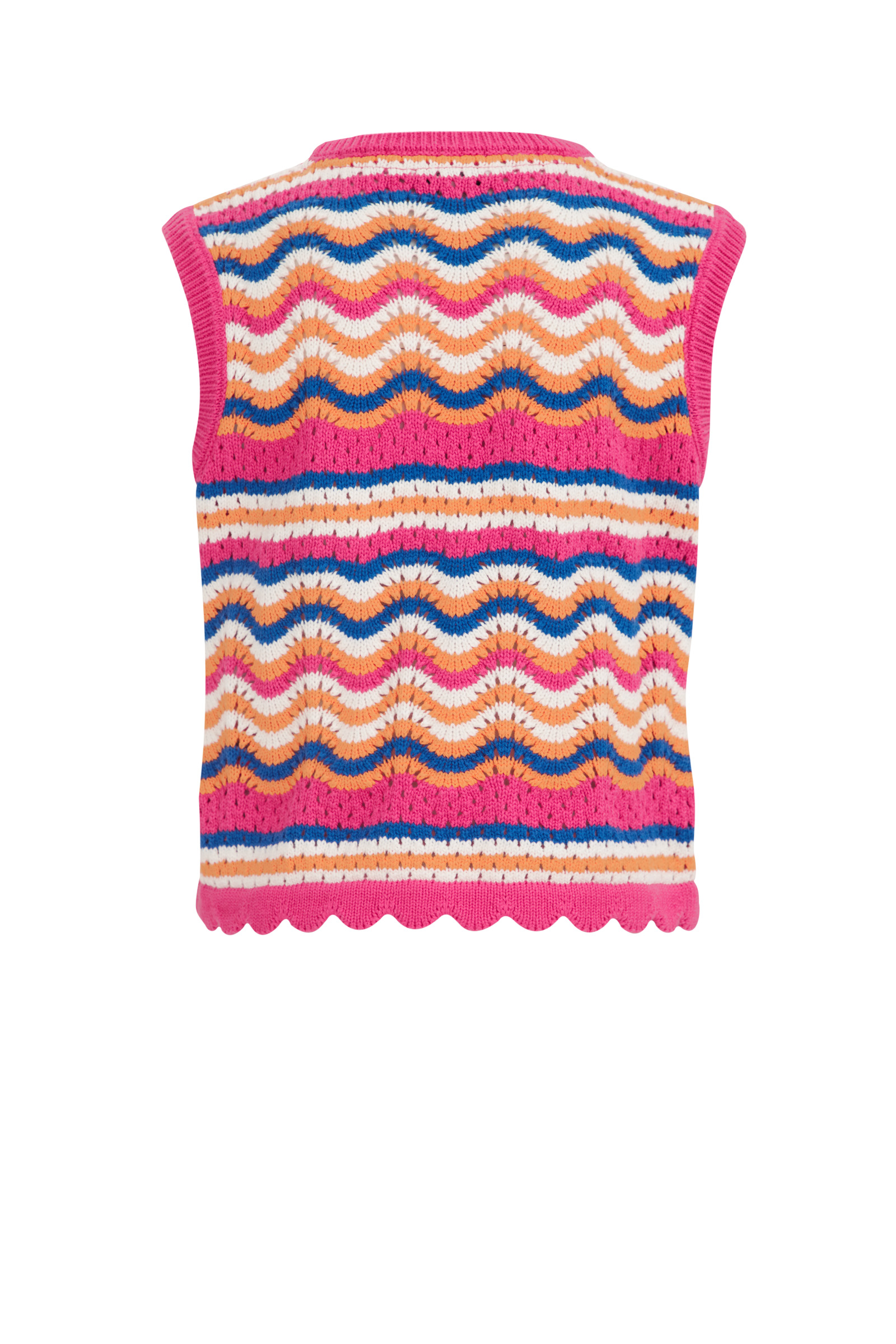 Meisjes singlet met opengewerkt dessin WE Fashion Multikleur