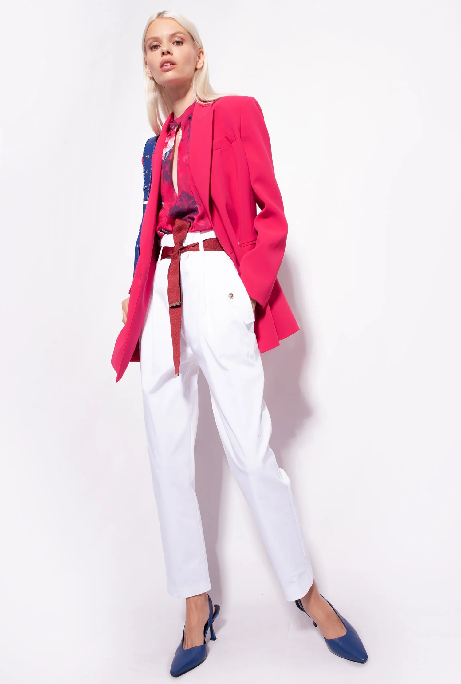 Pantalon à ceinture logotée | Blanc