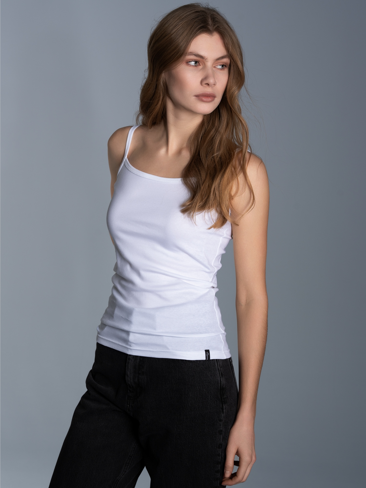 Spaghetti-Trägershirt Weiss