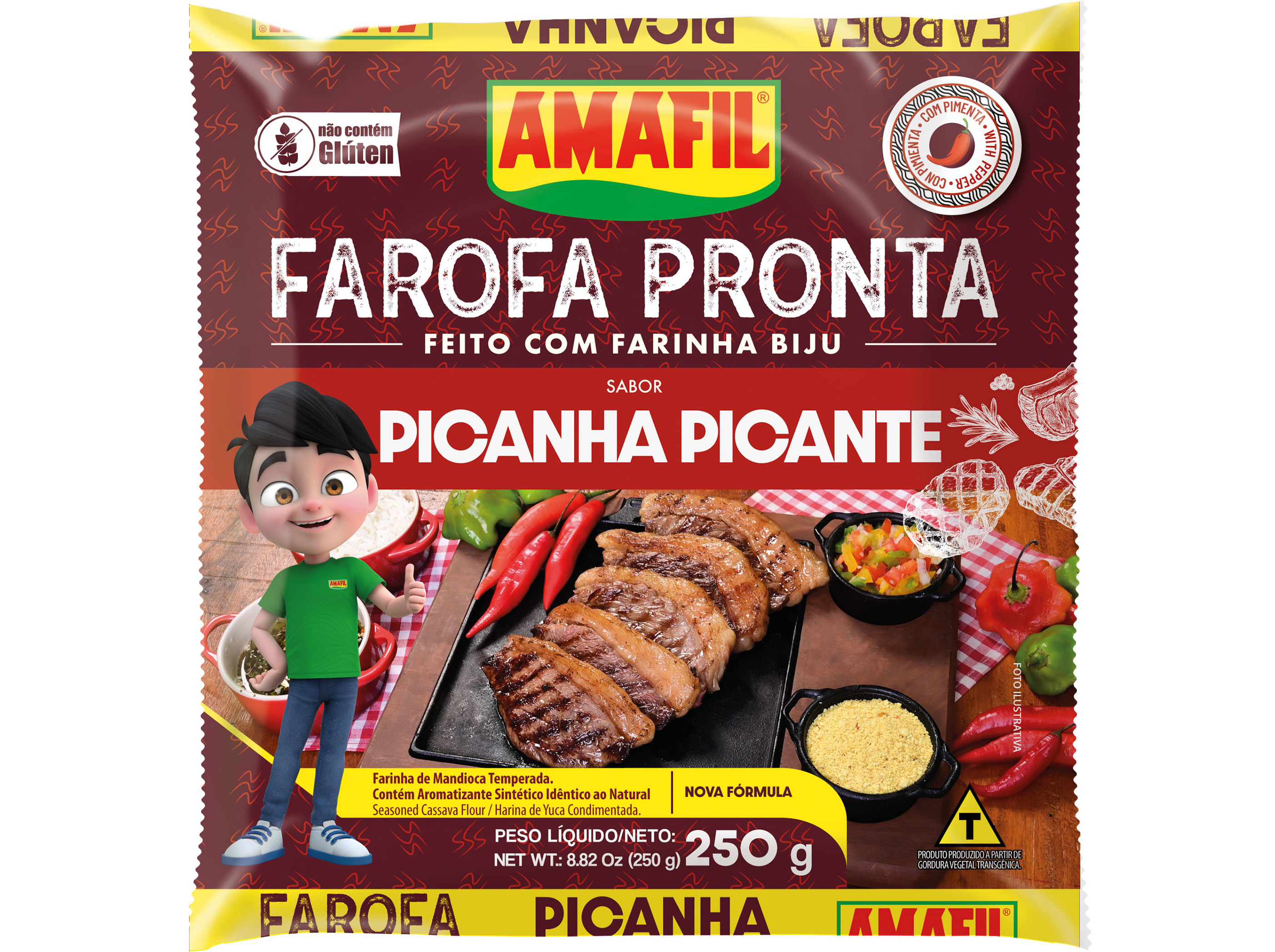 FAROFA DE MANDIOCA AMAFIL PICANHA PICANTE 250G